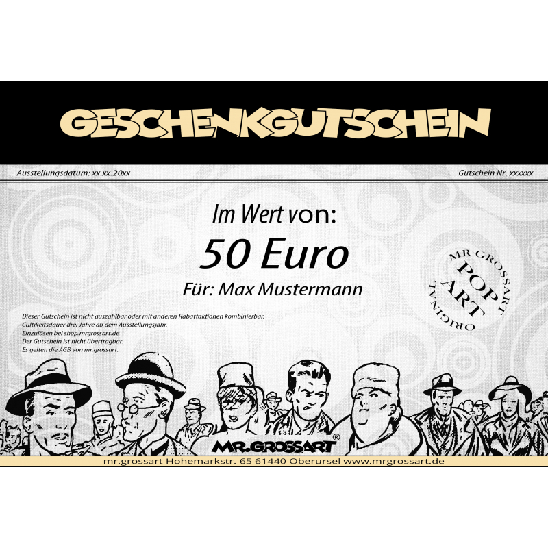 Geschenkgutschein von mr.grossart Geschenkgutschein von mr.grossart