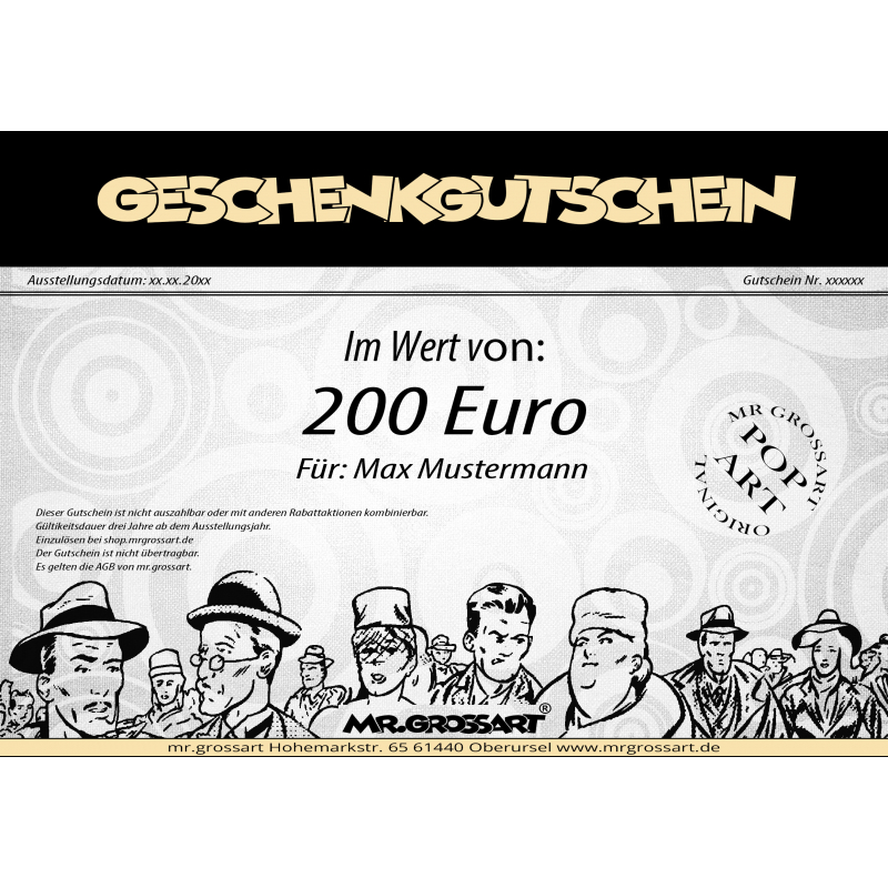 Geschenkgutschein von mr.grossart Geschenkgutschein von mr.grossart